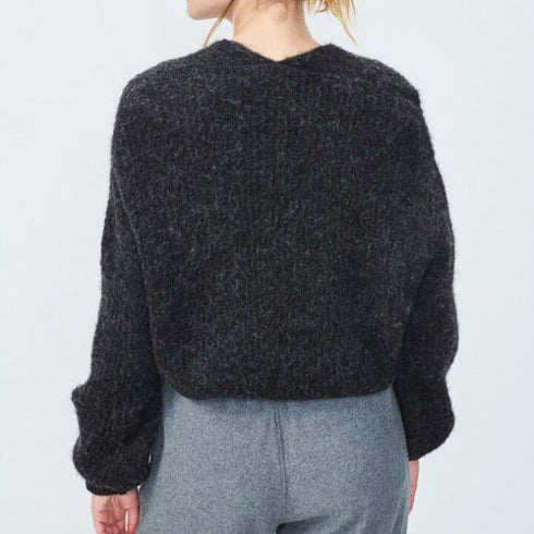 Cardigan East kurz | charcoal melange