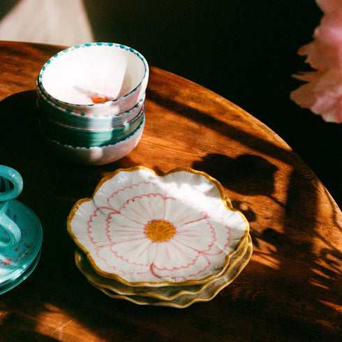 Handbemalte Platte | pink Flower