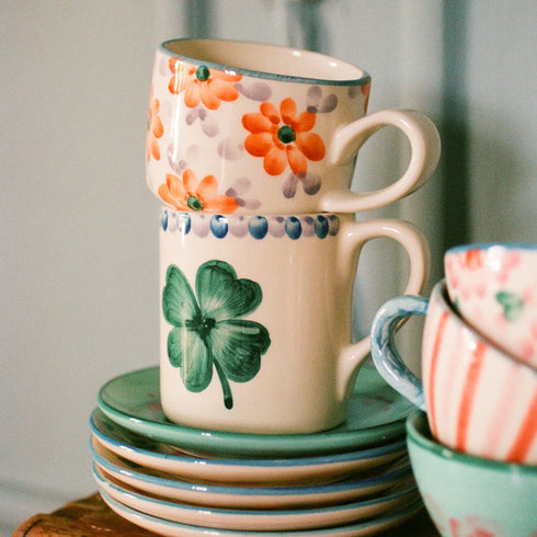 Handbemalte Tasse | Kleeblatt