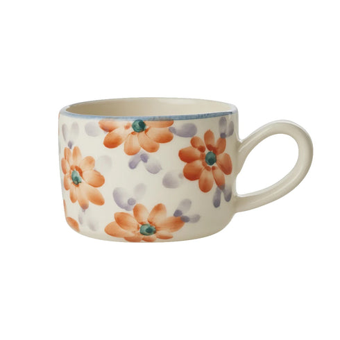 Handbemalter Mug | orange Flowers