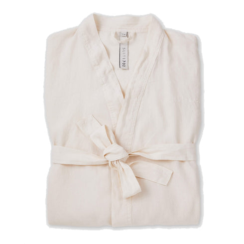 Bademantel Leinen | Ecru