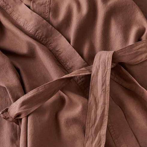 Bademantel Leinen | Mocca