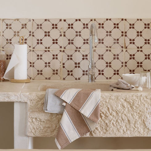 2er Set Geschirrtuch Reco | caramel & blue