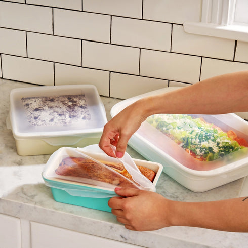 Silikondeckel rechteckig | 3-er Set