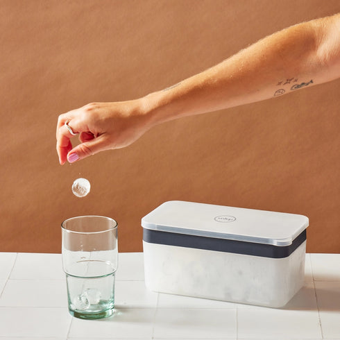 2in1: Eiswürfel & Behälter für Ice Ball Kugeln