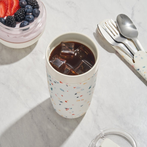 Keramik Isolier Tumbler 590ml | terrazzo creme