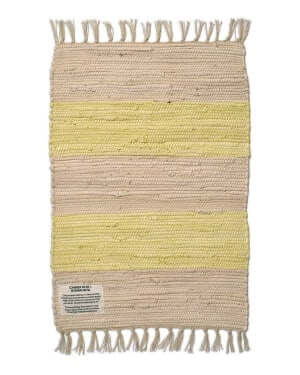 Handgewebter Teppich CHINDI | neon gelb & ecru