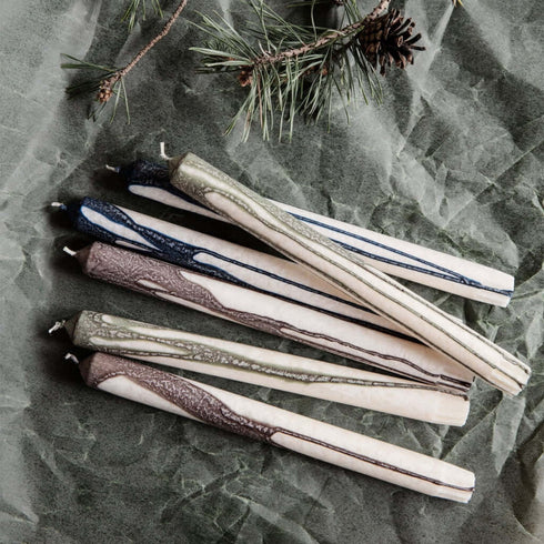 2er Set Kerze Dryp | warm grey