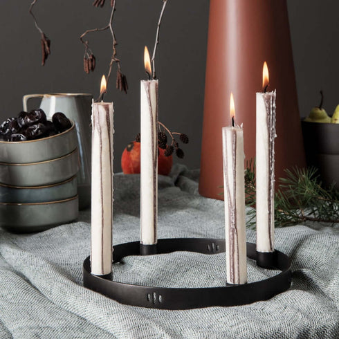 2er Set Kerze Dryp | warm grey