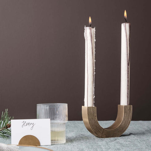 2er Set Kerze Dryp | warm grey