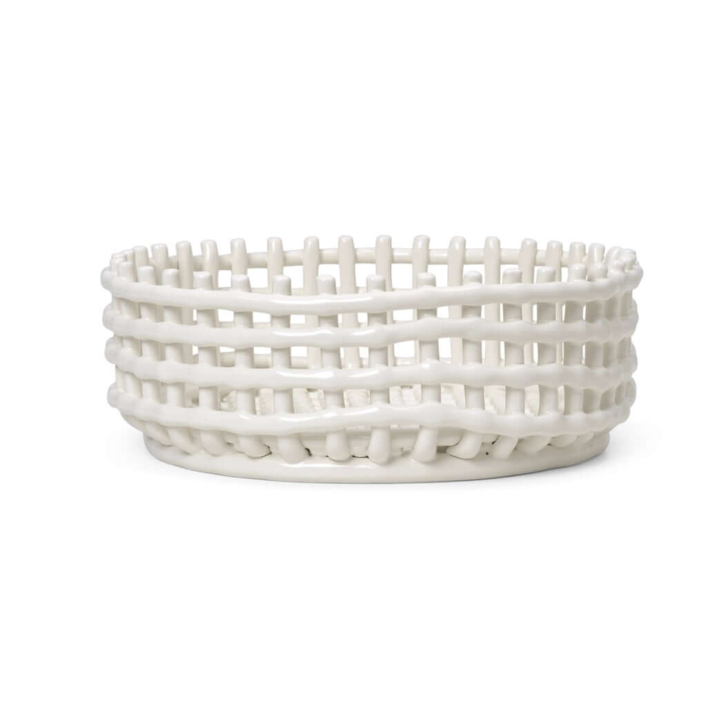 joyne.com | Keramik Korb weiss | Ø 29 cm von Ferm Living