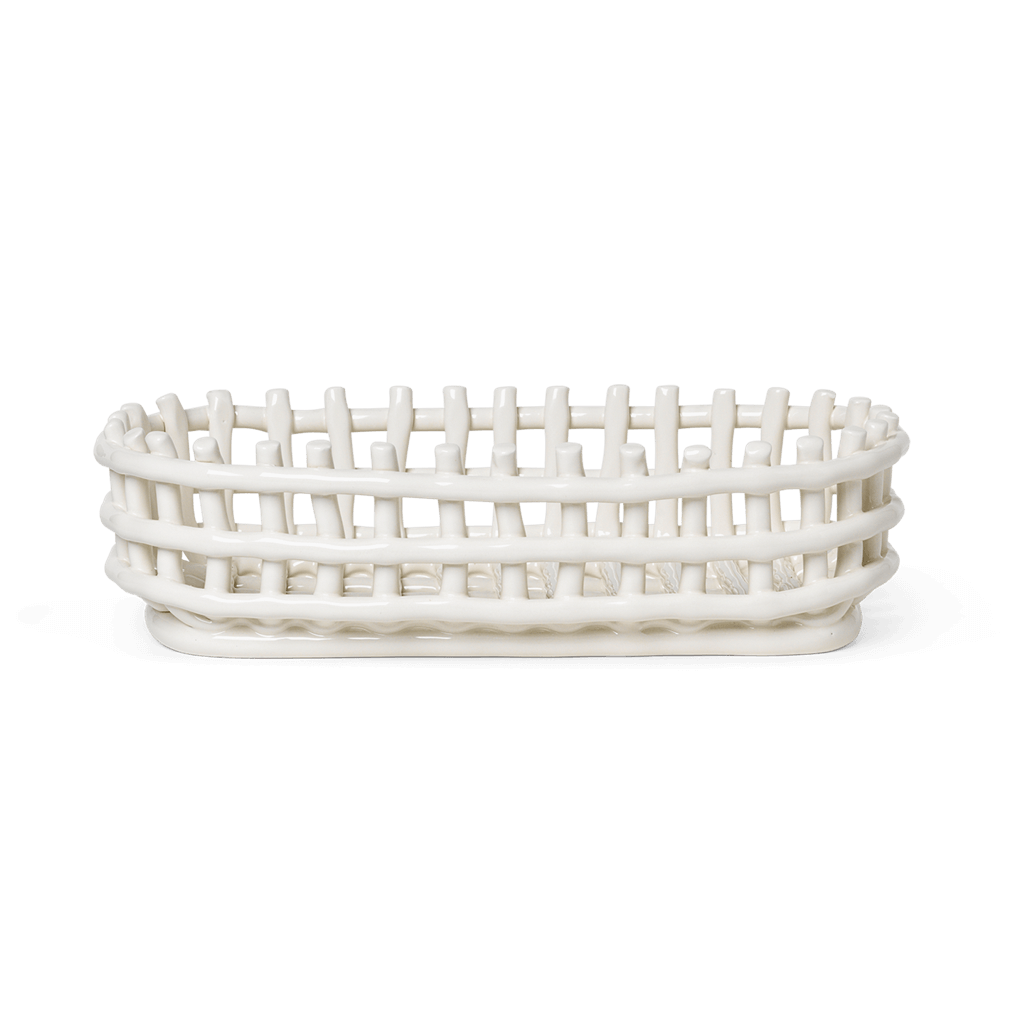 joyne.com | Keramik Korb weiss | oval von Ferm Living