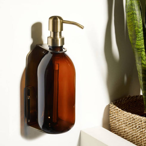 Wandhalterung für Pumpspender single | Edelstahl gold