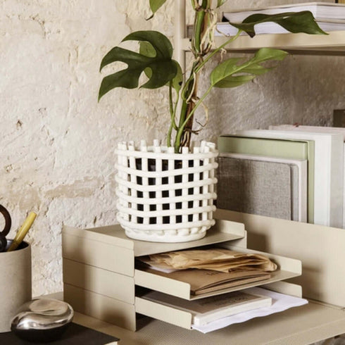 Keramik Korb offwhite | Ø 16 cm