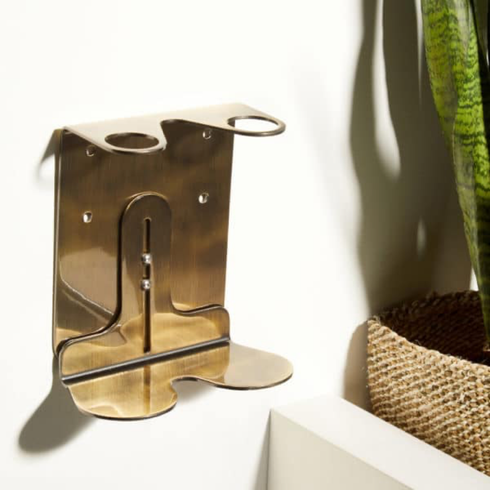 Wandhalterung für Pumpspender double | Edelstahl gold