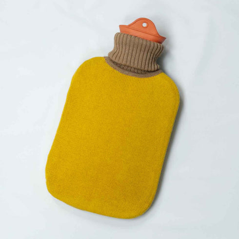 Wärmflasche Baumwollbezug | senfgelb