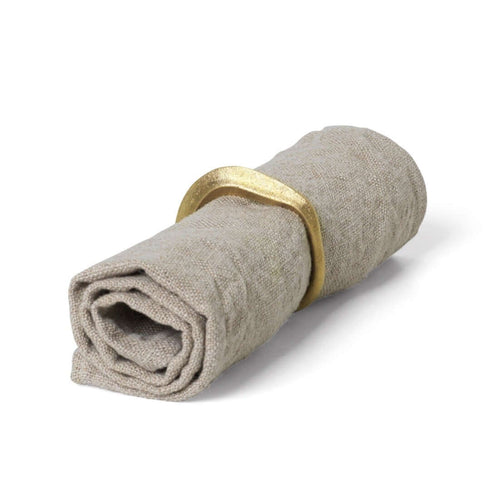 4er Set Serviettenring Flow | messing