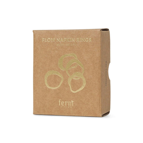 4er Set Serviettenring Flow | messing