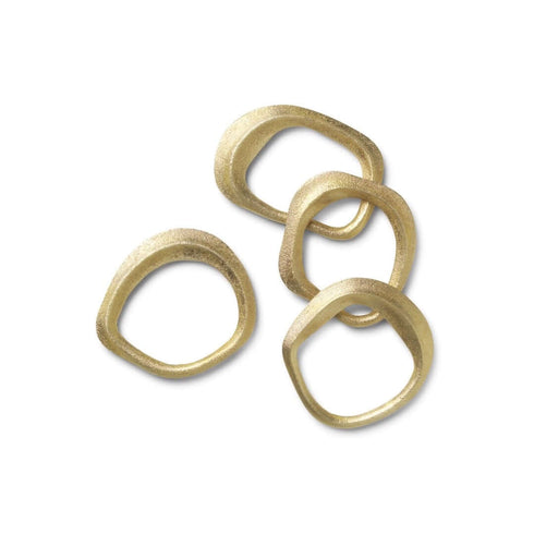 4er Set Serviettenring Flow | messing