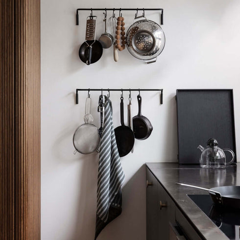 Küchenstange mit 6 Haken | Messing