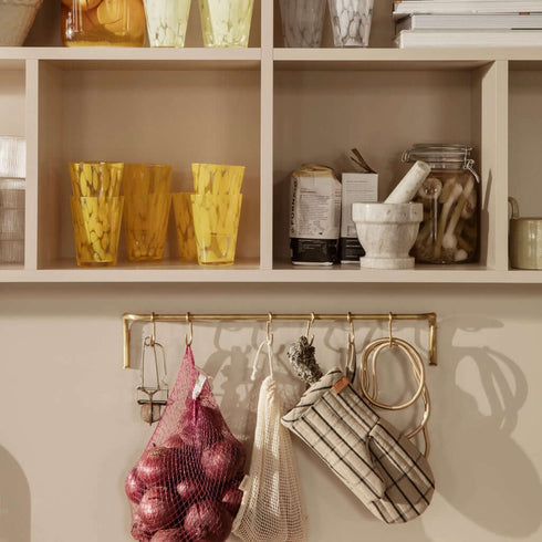 Küchenstange mit 6 Haken | Messing