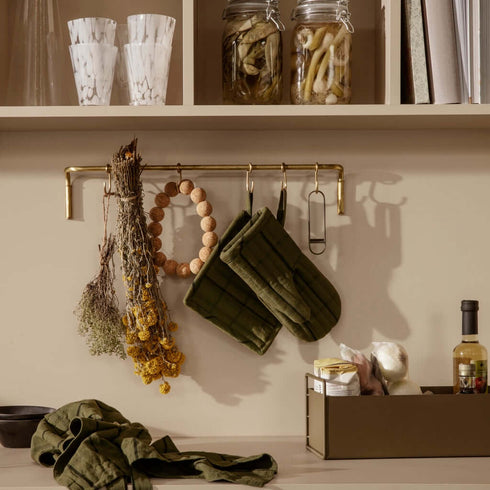 Küchenstange mit 6 Haken | Messing