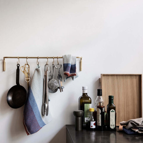 Küchenstange mit 6 Haken | Messing