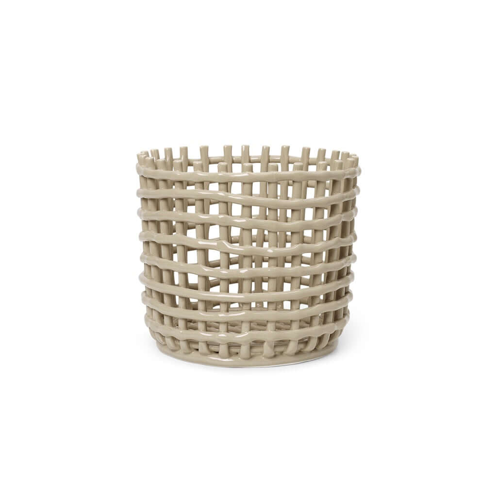 joyne.com | Keramik Korb cashmere | Ø 23.5 cm von Ferm Living