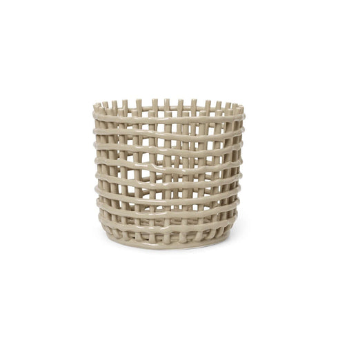 Keramik Korb cashmere | Ø 23.5 cm