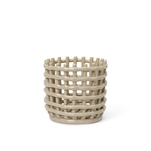 Keramik Korb cashmere | Ø 16 cm