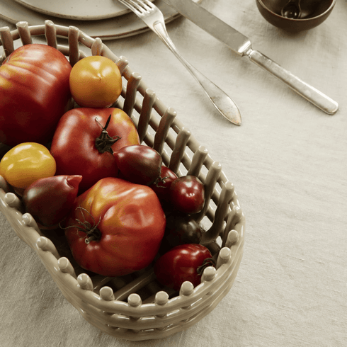 Keramik Korb cashmere | oval