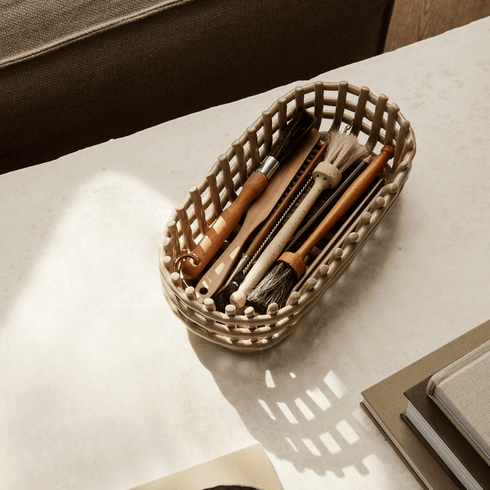 Keramik Korb cashmere | oval