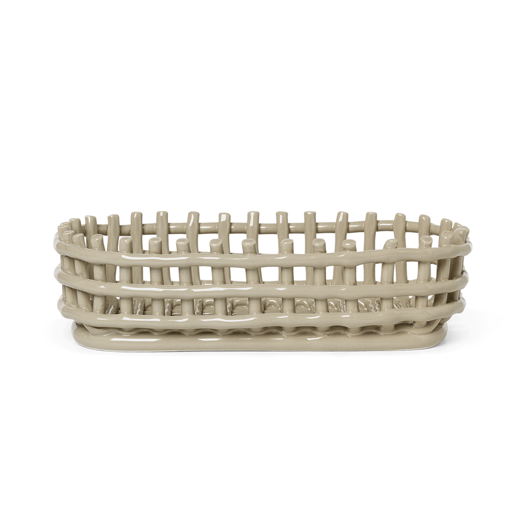 joyne.com | Keramik Korb cashmere | oval von Ferm Living