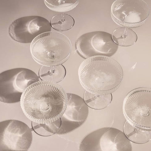 Ripple Champagner Gläser 2er Set | klar