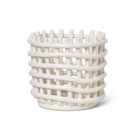 Keramik Korb offwhite | Ø 16 cm