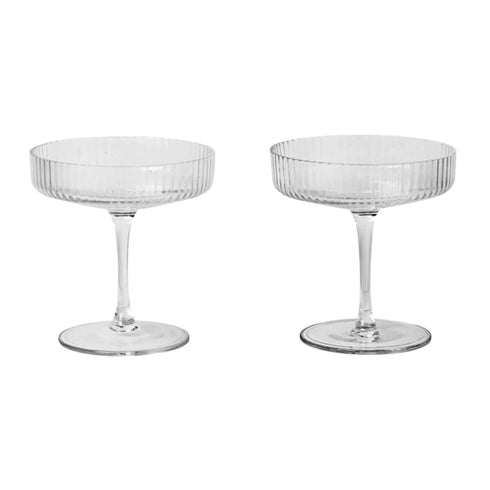 Ripple Champagner Gläser 2er Set | klar