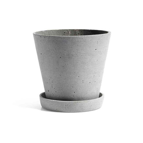 Übertopf mit Untersetzer (konisch) | grey