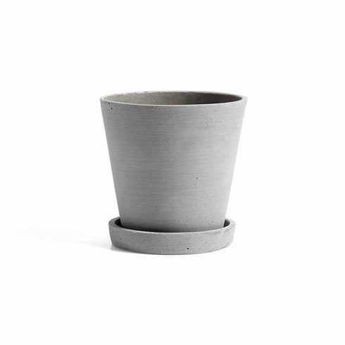 Übertopf mit Untersetzer (konisch) | grey