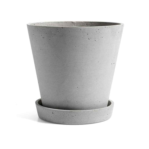 Übertopf mit Untersetzer (konisch) | grey