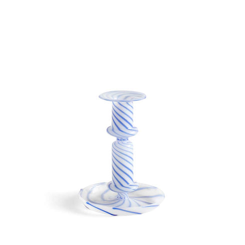 Kerzenständer Flare M | blue/white stripes