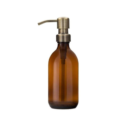 Seifenspender Glas mit Edelstahl Pumpe 500 ml | gold