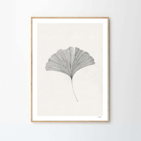 Gerahmter Kunstdruck Gingko Leaf | 2 Grössen