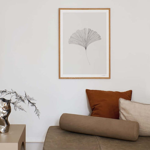 Gerahmter Kunstdruck Gingko Leaf | 2 Grössen