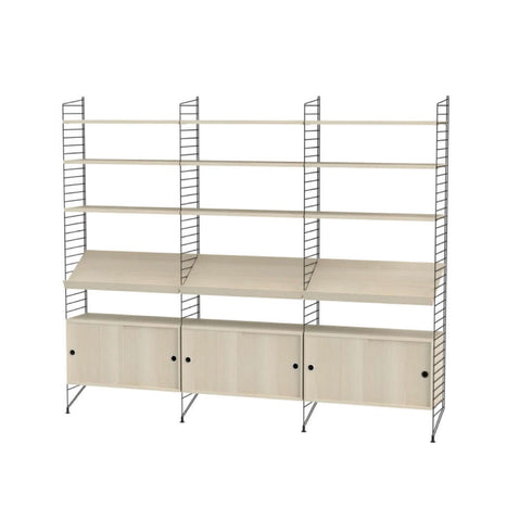 STRING Wohnzimmer | Regal mit Schränken