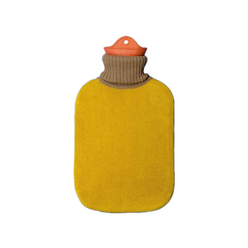 Wärmflasche Baumwollbezug | senfgelb