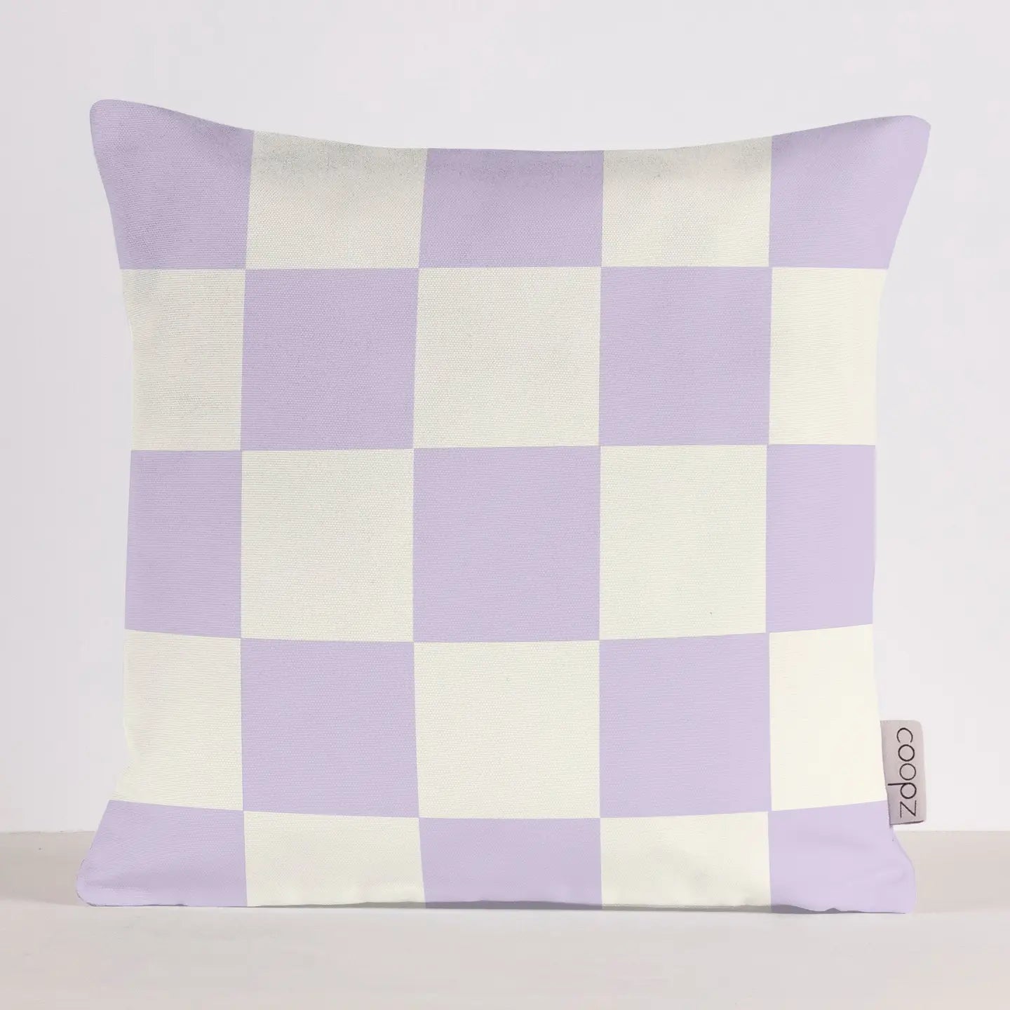 Coussin carreaux | lilas/blanc cassé