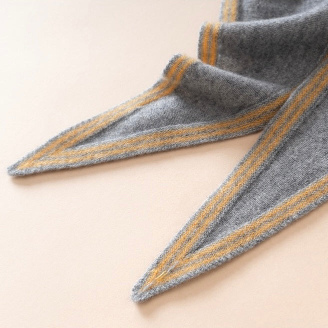 Sophie Scarf 100% Cashmere | light grey/yellow