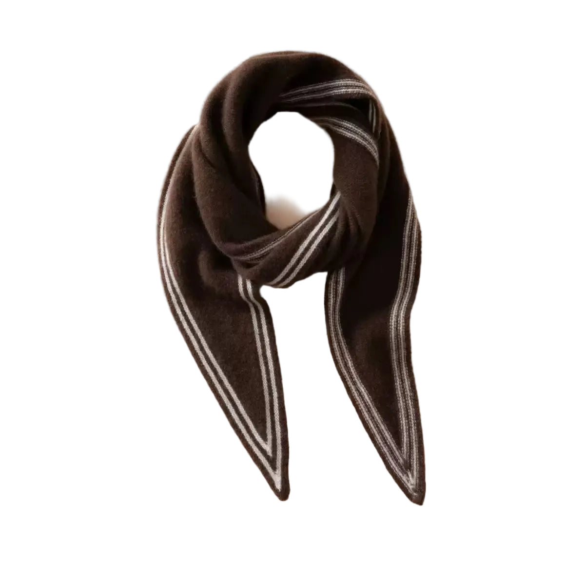 Sophie Scarf 100% Cashmere | brown/white