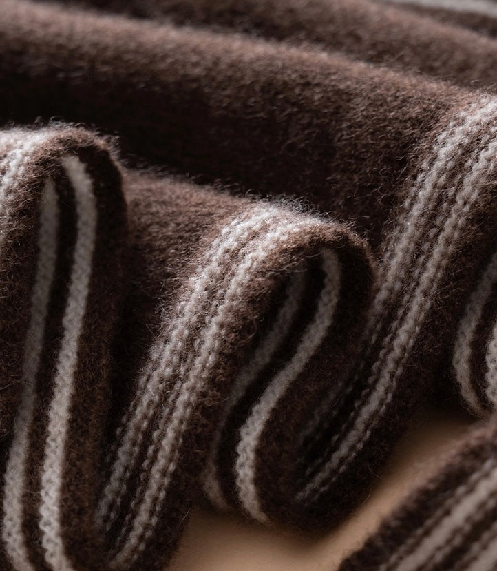 Sophie Scarf 100% Cashmere | brown/white