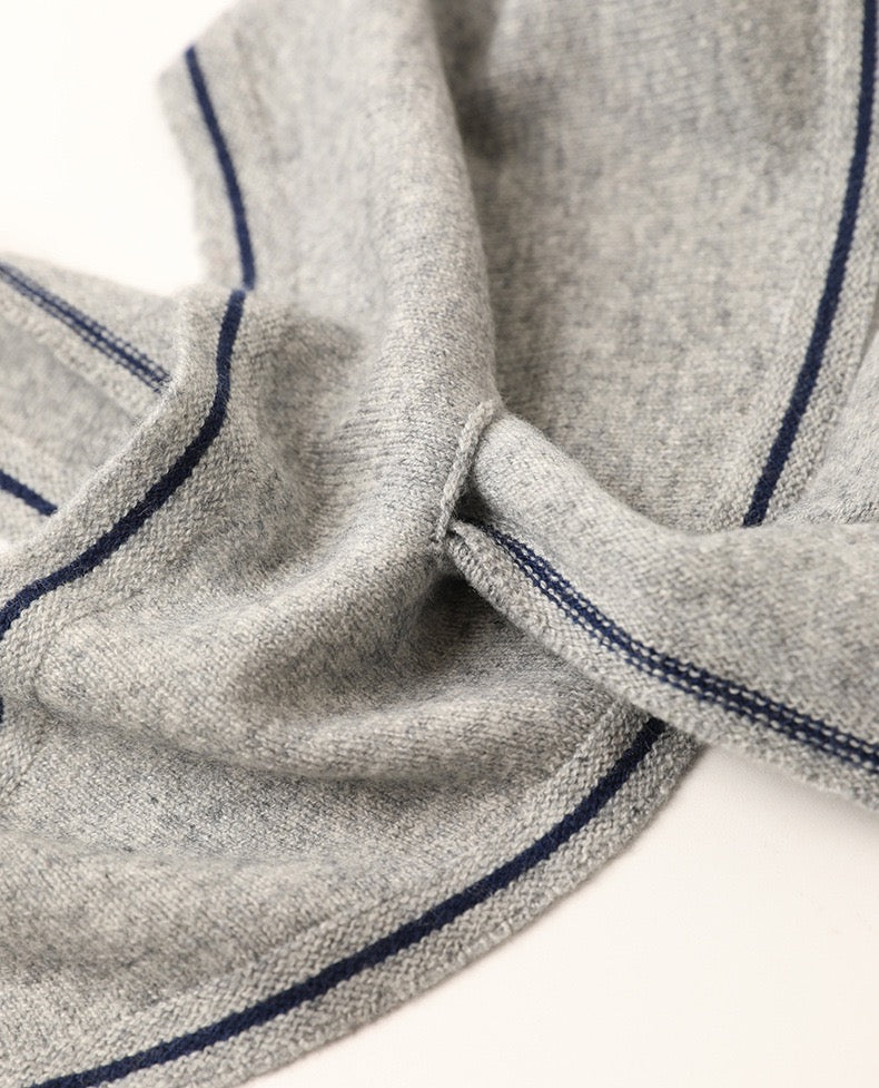 Sophie Scarf Cashmere | grey/navy